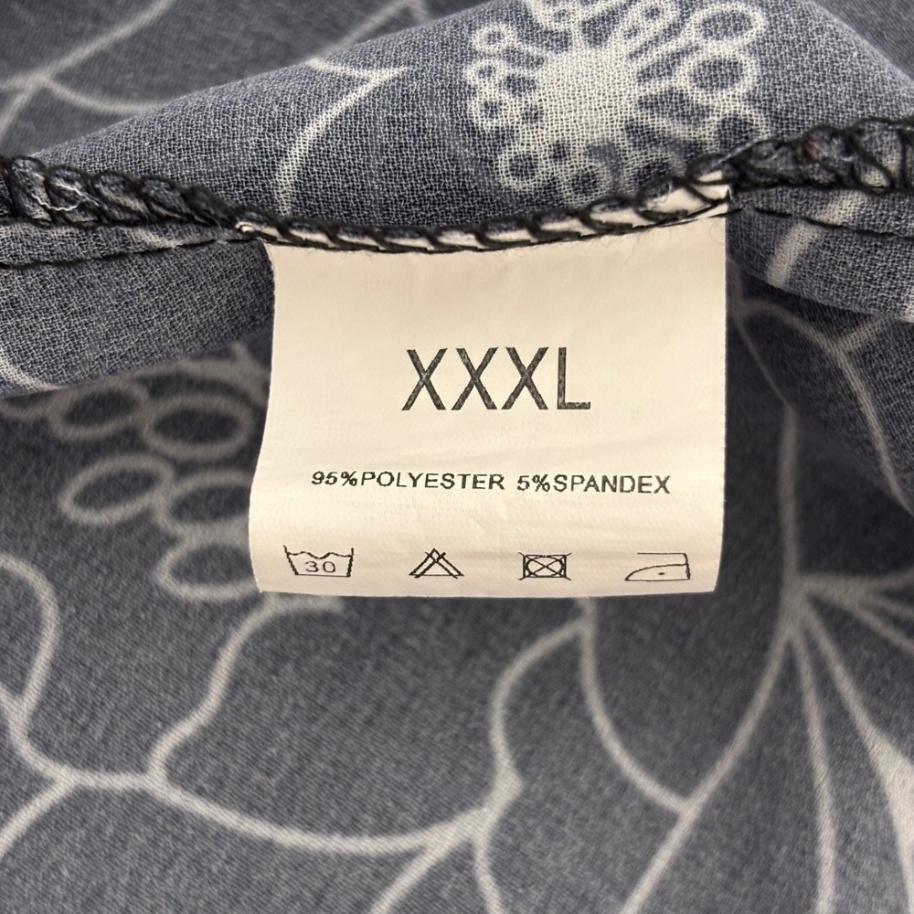 Lightweight Sheer Layering Kimono Floral Black White Open Front Flowing Top XXXL - Picture 2 of 10